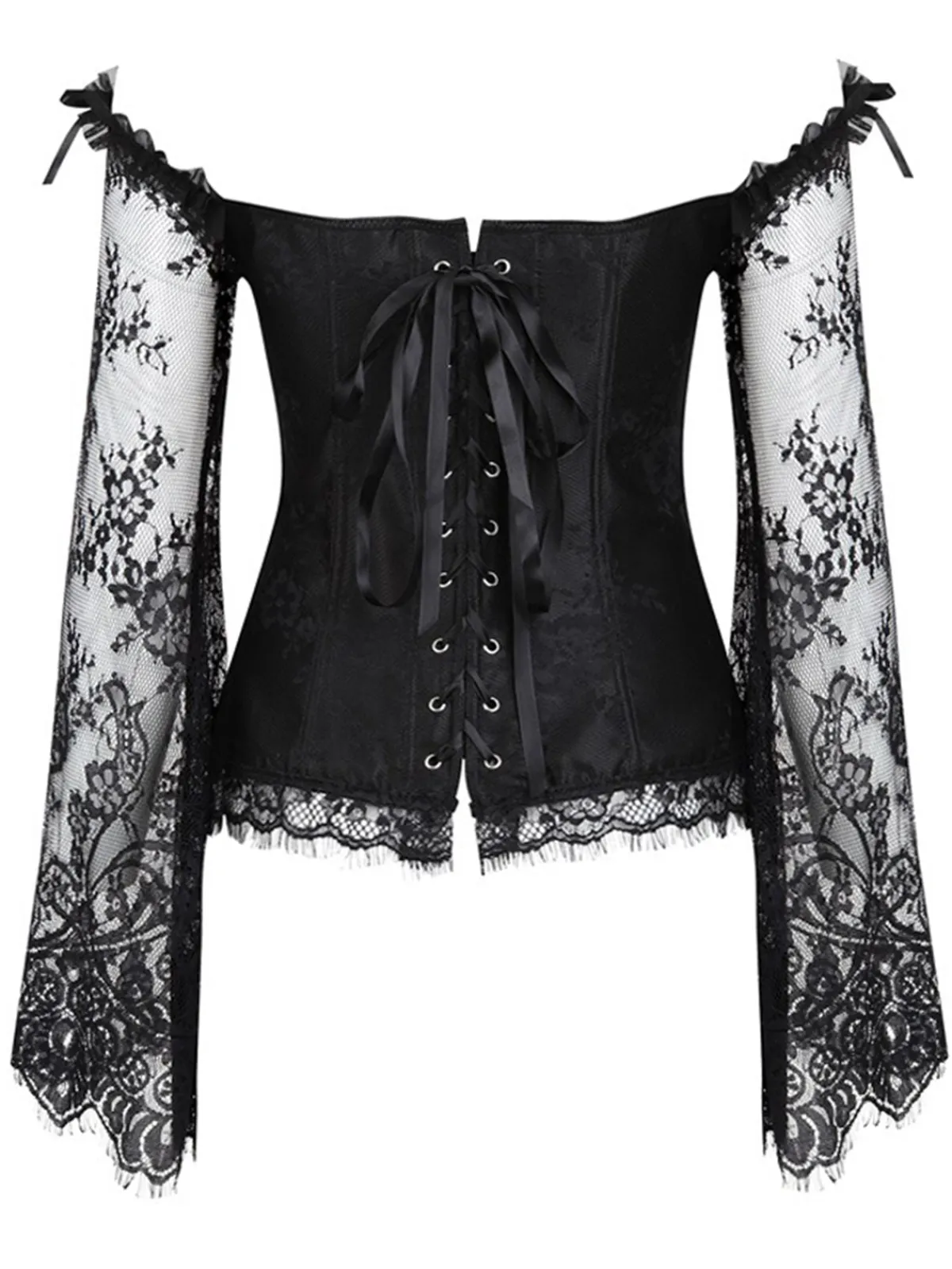 New Retro Stage Halloween Steampunk Lace Patchwork Corset