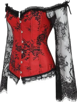 New Retro Stage Halloween Steampunk Lace Patchwork Corset