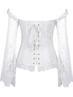 New Retro Stage Halloween Steampunk Lace Patchwork Corset