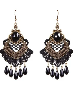 Online Retro Stage Halloween Vintage Ruby Beading Earrings