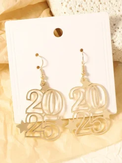 Best Retro Stage Hollow Numbers 2025 New Year's Eve Earrings