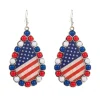 Hot Retro Stage Independence Day Flag Beaded Earrings
