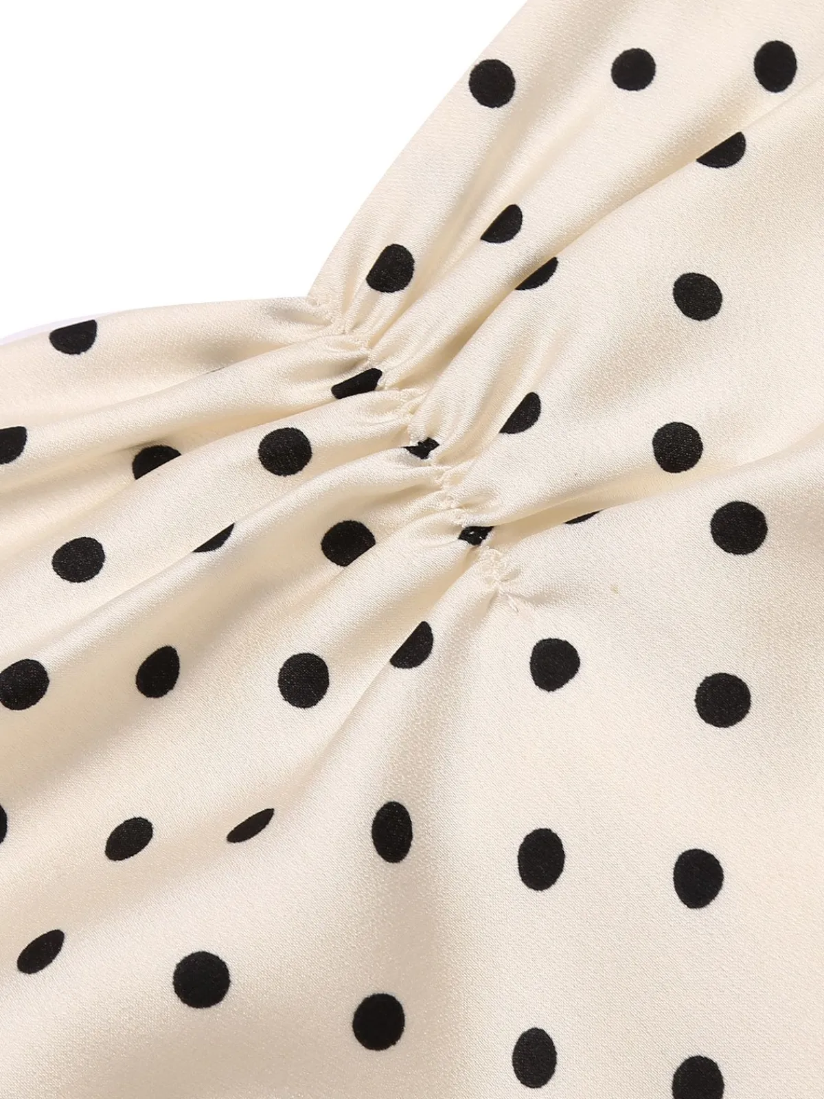 Clearance Retro Stage 1960s Polka Dot Halter Pencil Dress Ivory