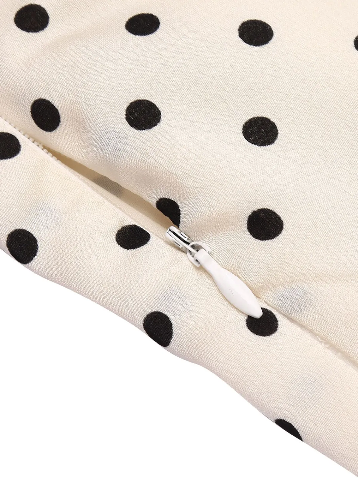 Clearance Retro Stage 1960s Polka Dot Halter Pencil Dress Ivory