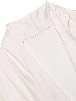 Discount Retro Stage 1930s Solid Long Sleeve Blouse Ivory