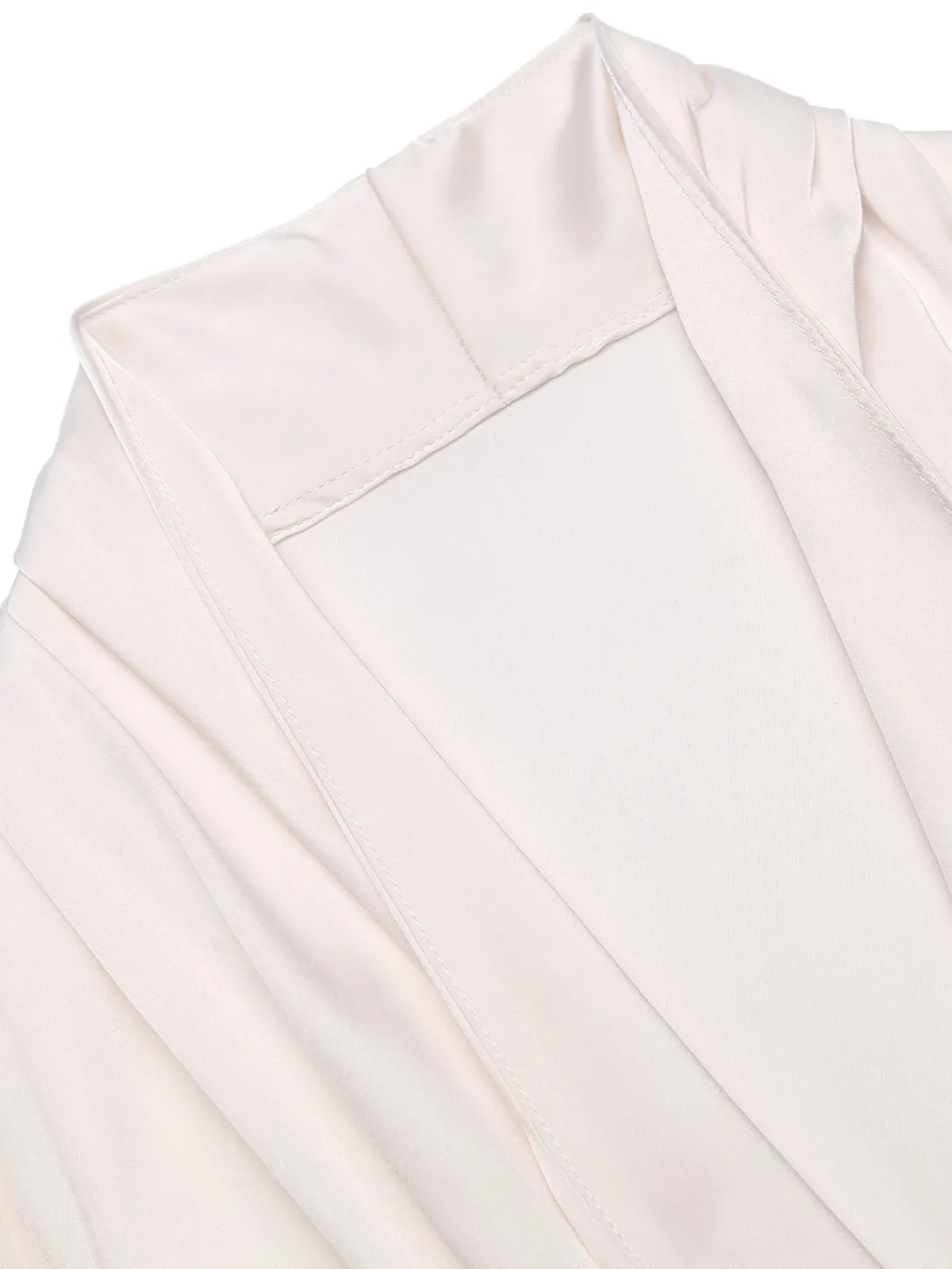 Discount Retro Stage 1930s Solid Long Sleeve Blouse Ivory