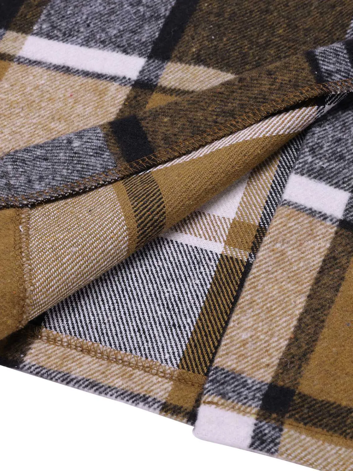 Sale Retro Stage 1960s Classic Plaid Straps Dress Khaki