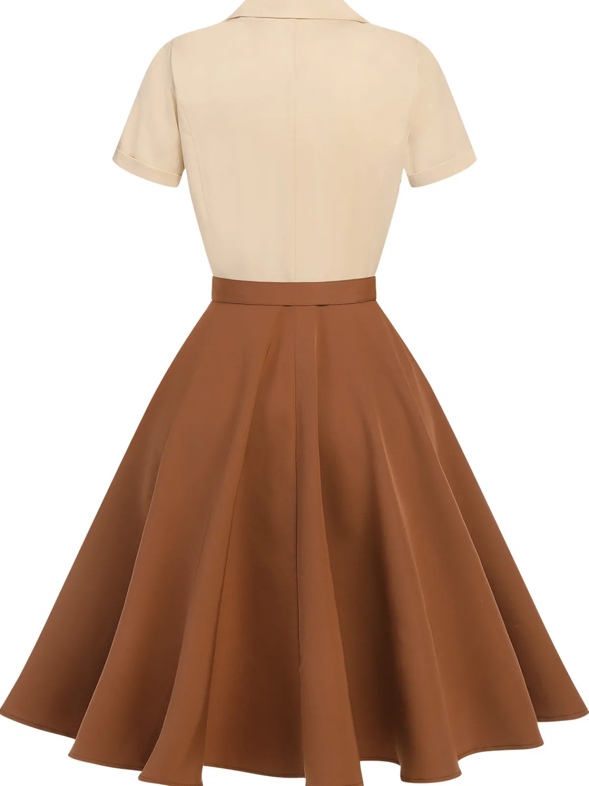 New Retro Stage Khaki 1950s Snow White Style Button Dress