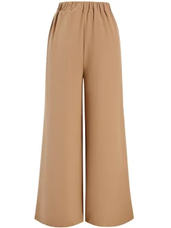 Online Retro Stage 1930s Solid Belt Pants Khaki