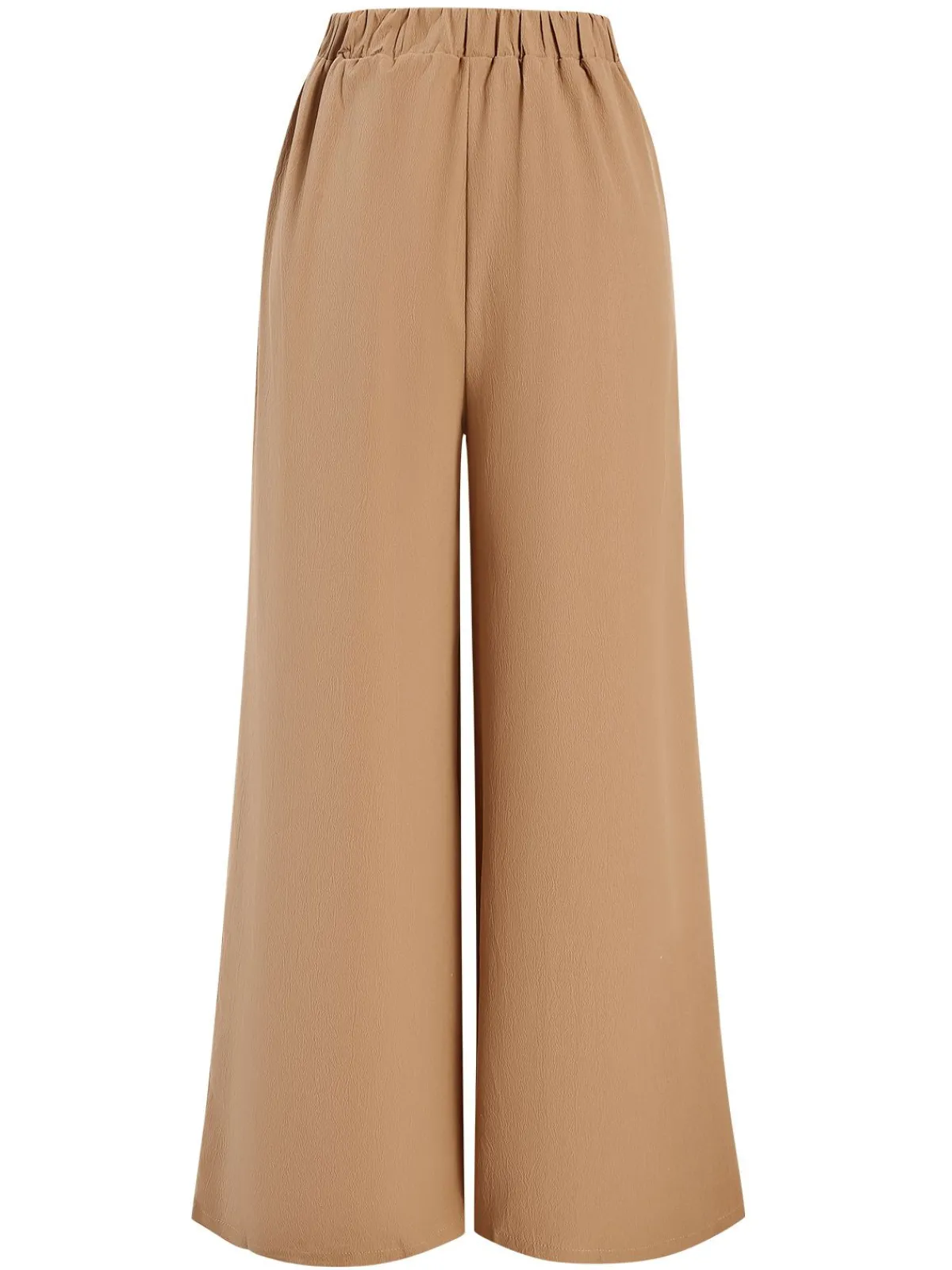 Online Retro Stage 1930s Solid Belt Pants Khaki