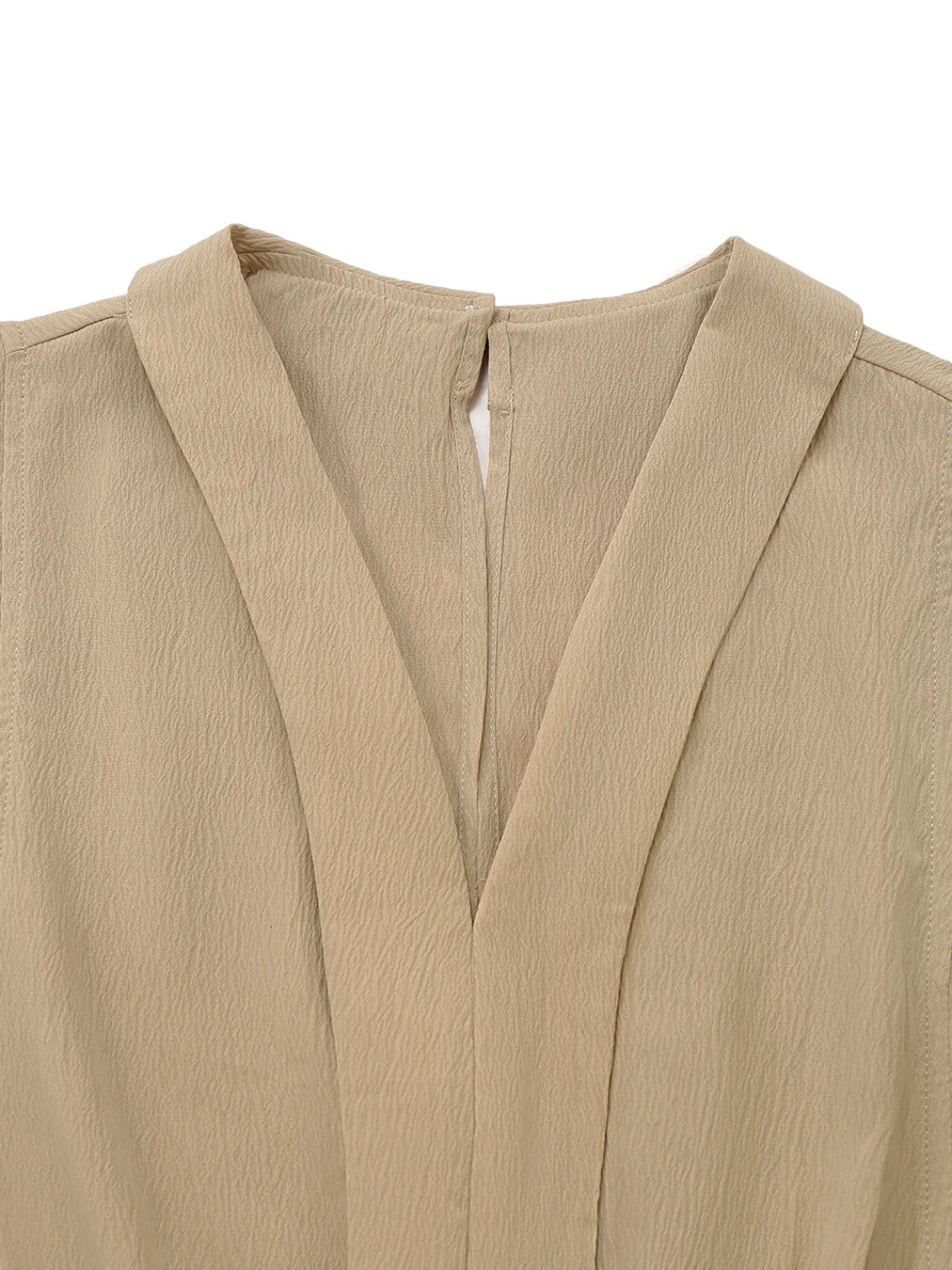Clearance Retro Stage 1930s V-Neck Pocket Solid Romper Khaki