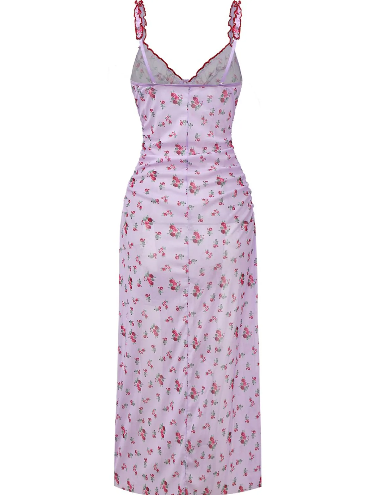 Fashion Retro Stage 1930s Ditsy Floral Bow Slip Nightdress Lavender
