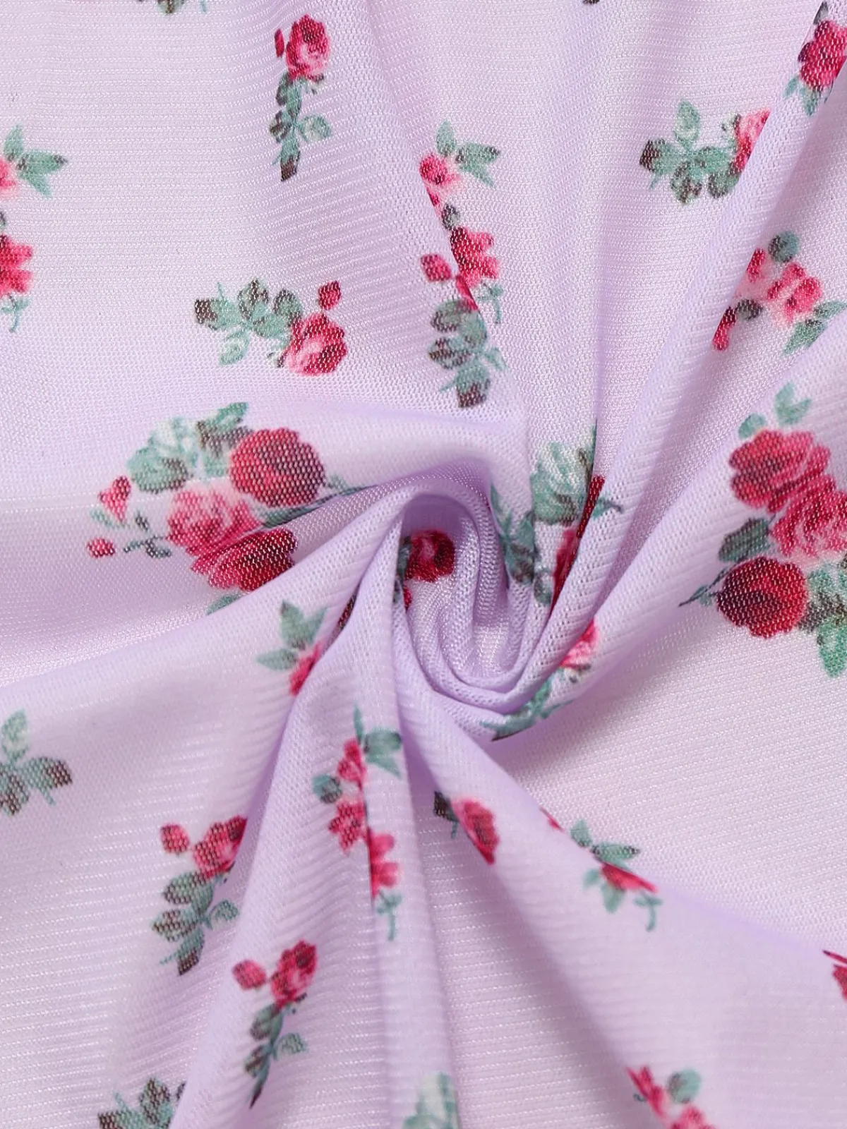 Fashion Retro Stage 1930s Ditsy Floral Bow Slip Nightdress Lavender
