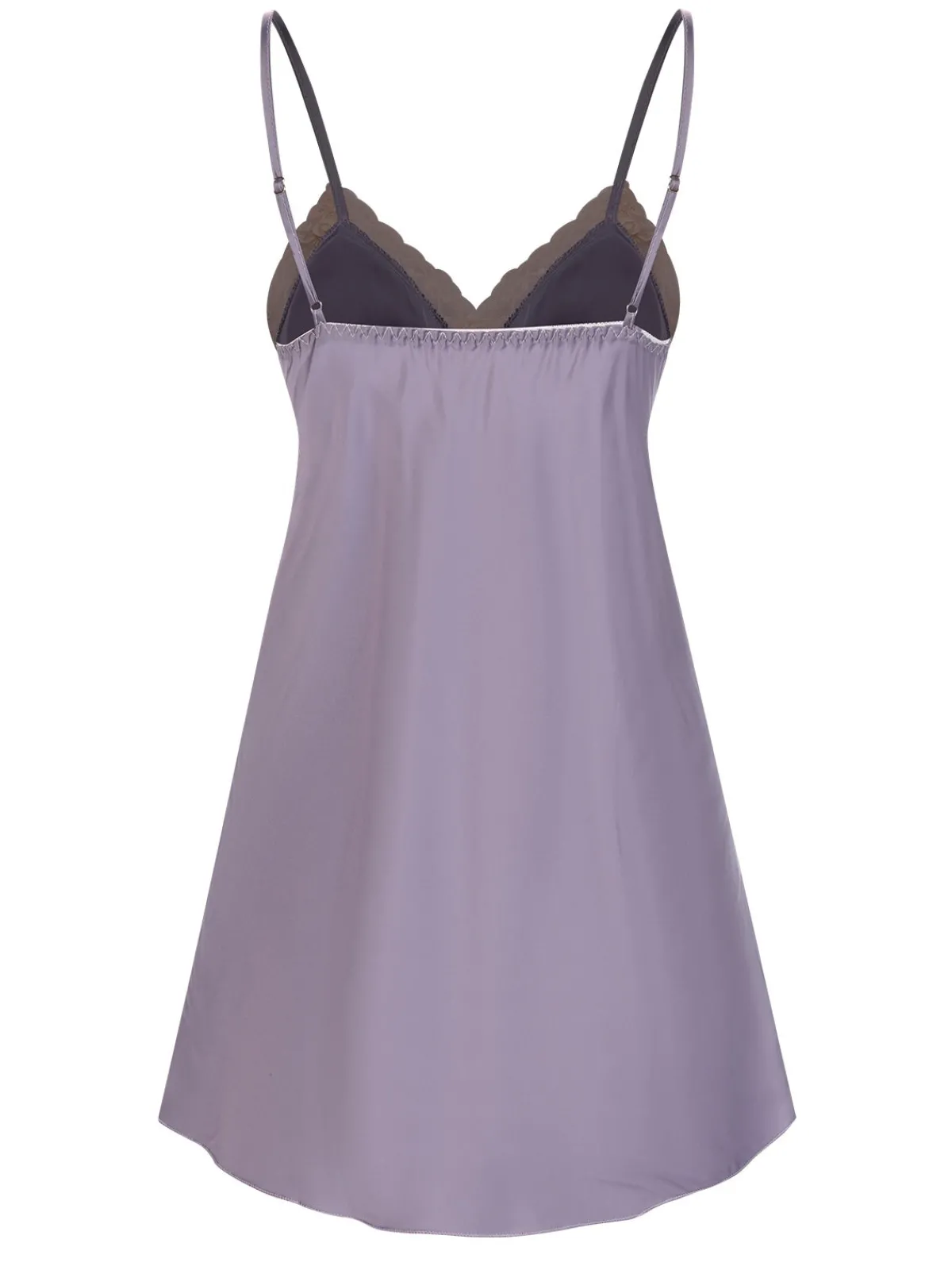 Best Retro Stage 1940s Lace Satin Patchwork Nightgown Lavender