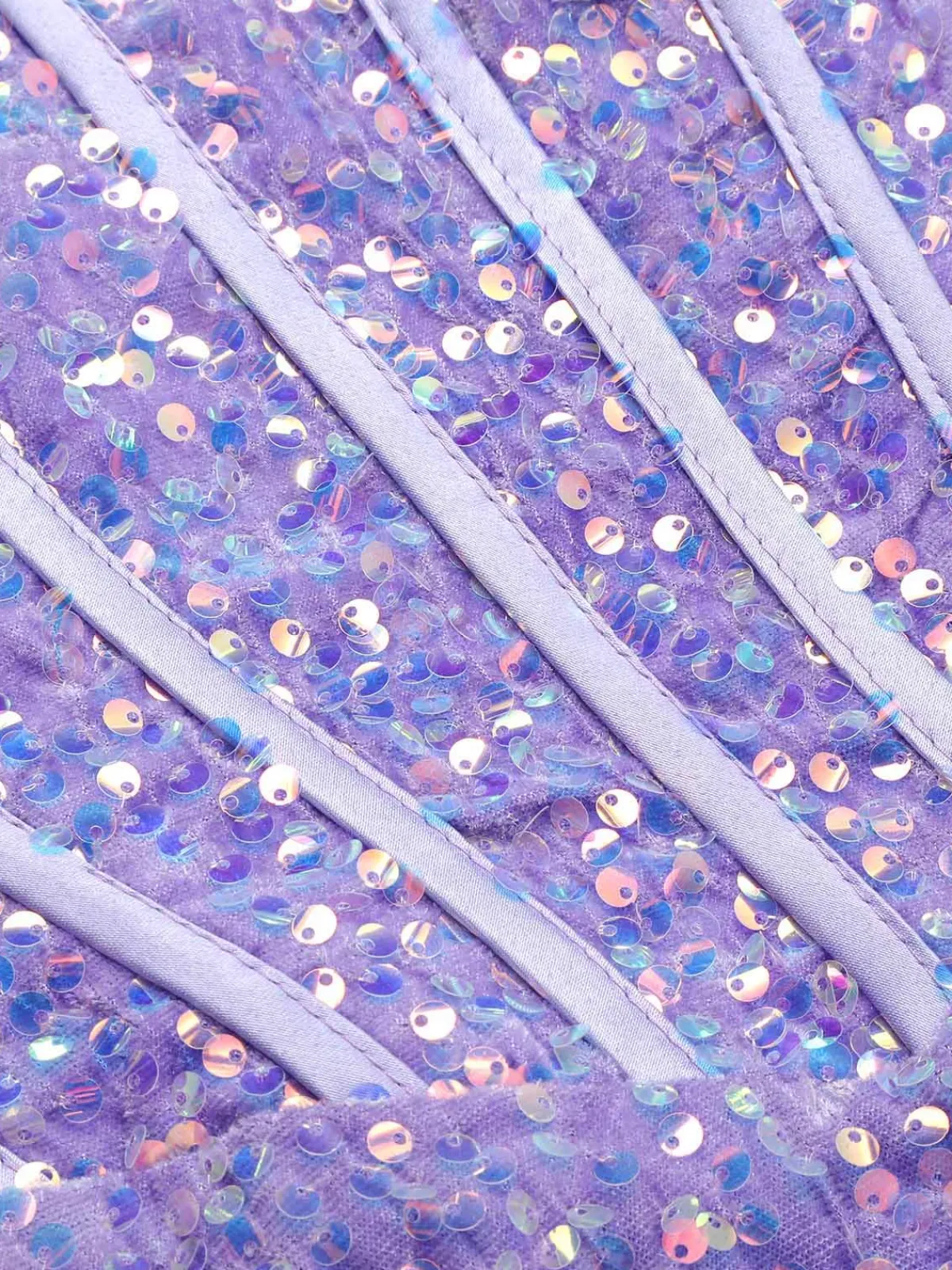 Outlet Retro Stage 1920s Sequined Corset Mermaid Dress Lavender