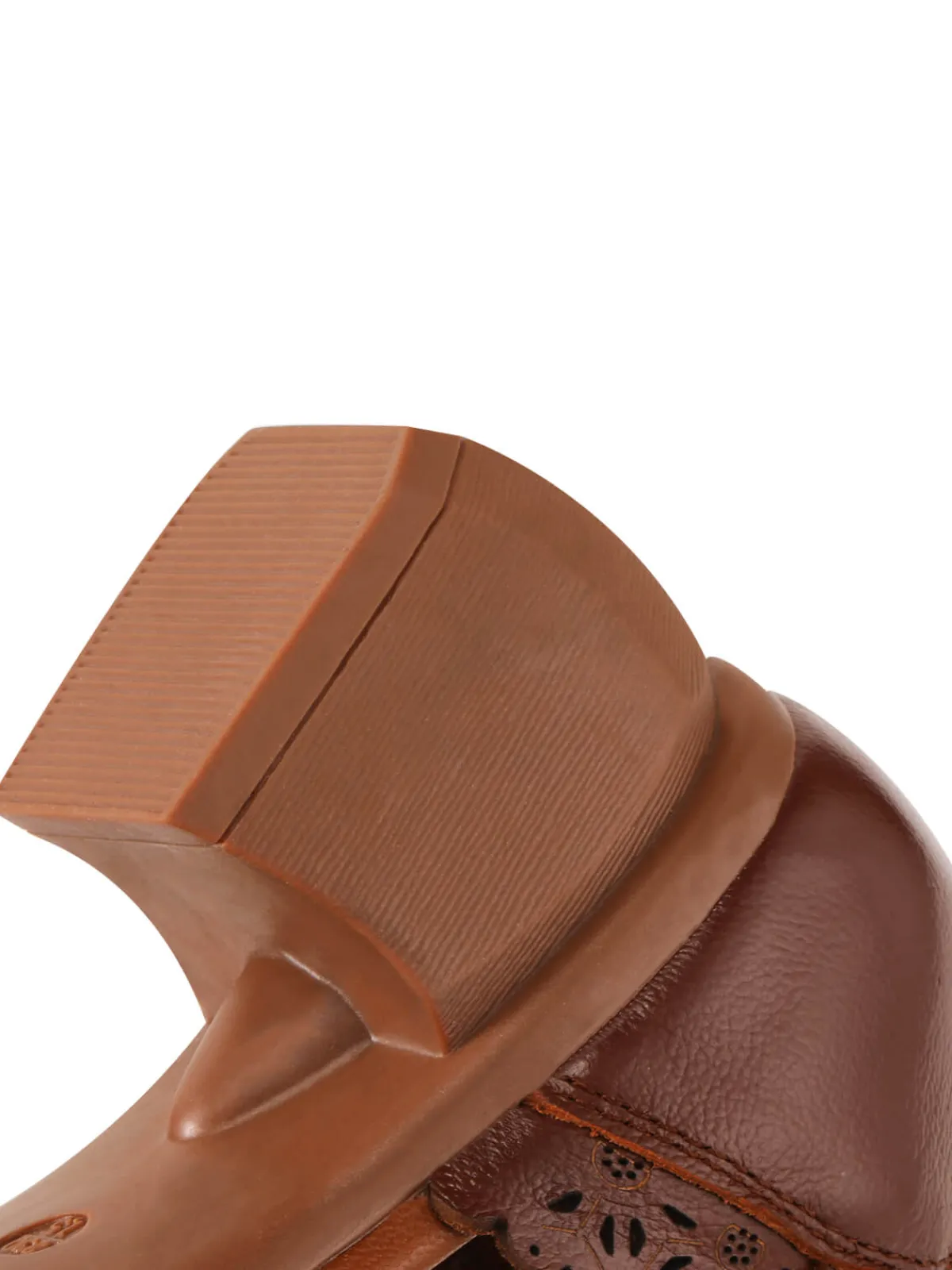Outlet Retro Stage Leather Vintage Hollow-out High Heeled Sandals