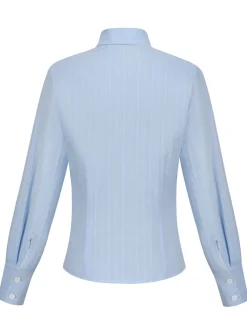 Clearance Retro Stage 1950s Bow Collar Blouse Light Blue