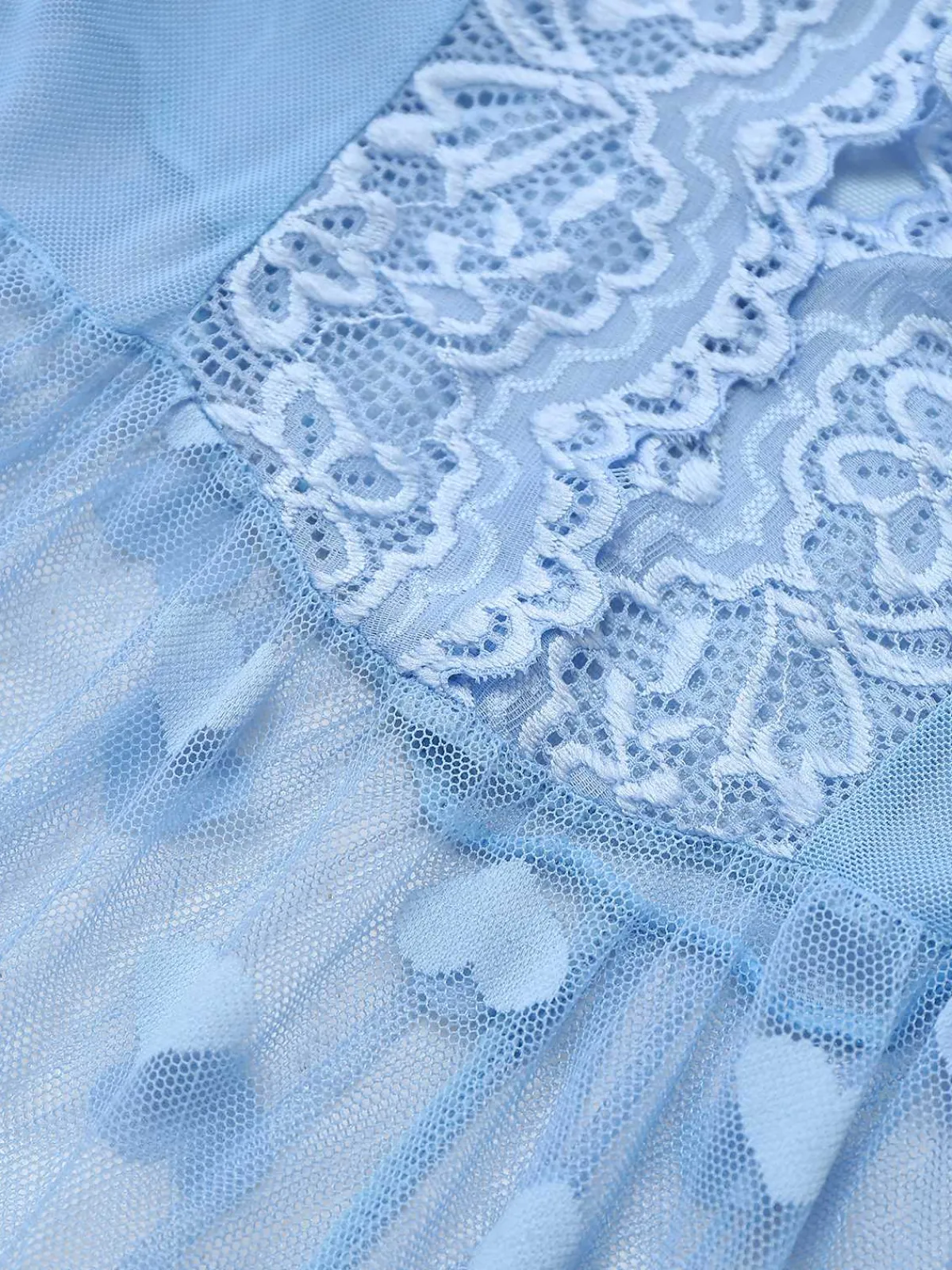 Outlet Retro Stage Light Blue 1930s Strap Lace Heart Nightgown