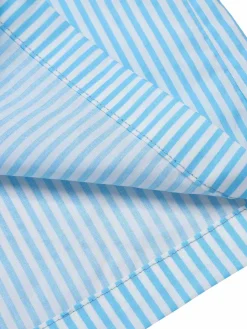 Best Retro Stage Light 1940s Stripe Wide Straps Romper Blue