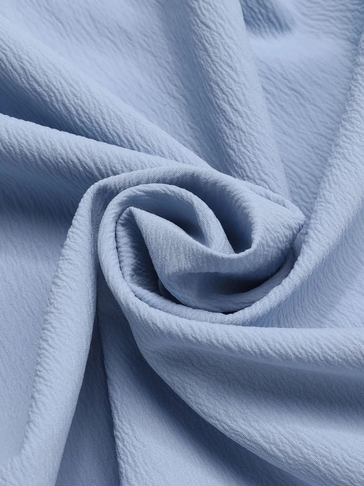 Sale Retro Stage 1970s V-Neck Ruffle Hem Dress Light Blue