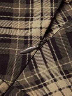 New Retro Stage 1950s Plaid Pleated Skirt Light Brown