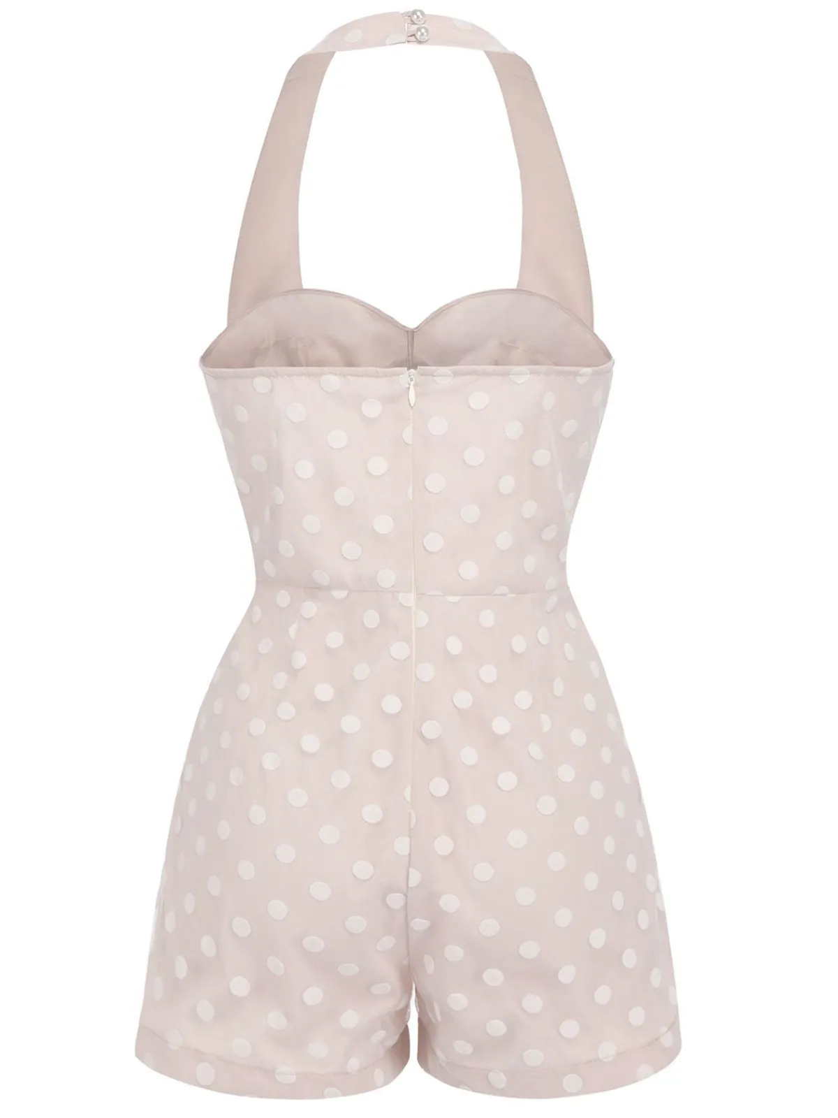 Clearance Retro Stage 1950s Halter Romper & Polka Dots Skirt Light Pink