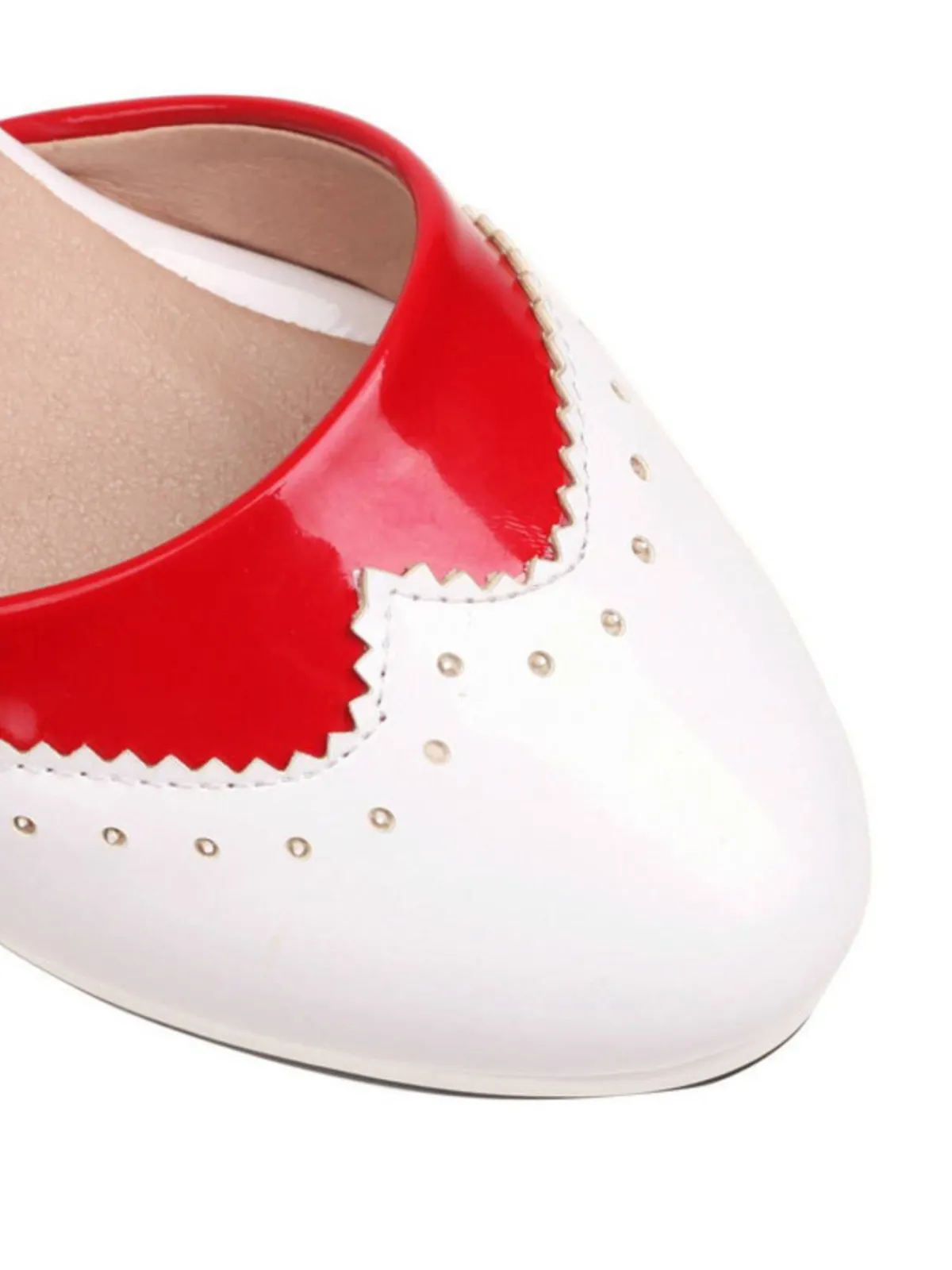 Best Retro Stage Mary Jane Patchwork High Heels Shoes