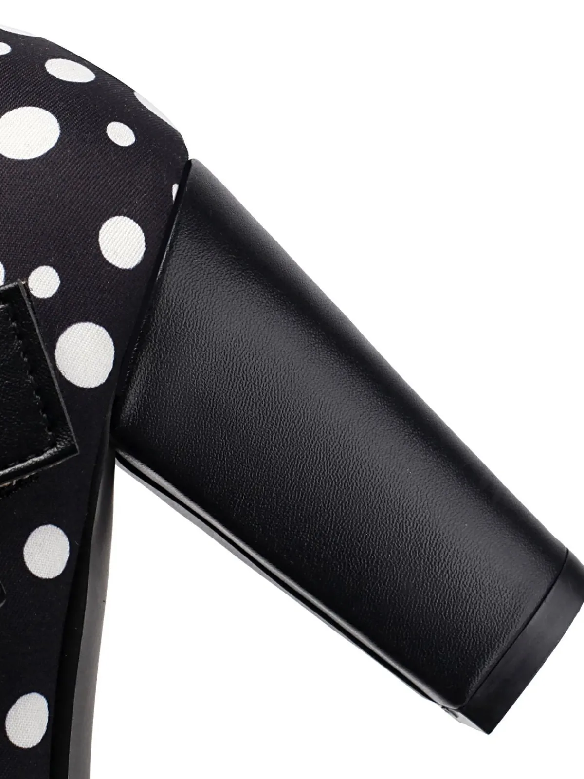 Fashion Retro Stage Mary Jane Polka Dots Bowknot Chunky Heels