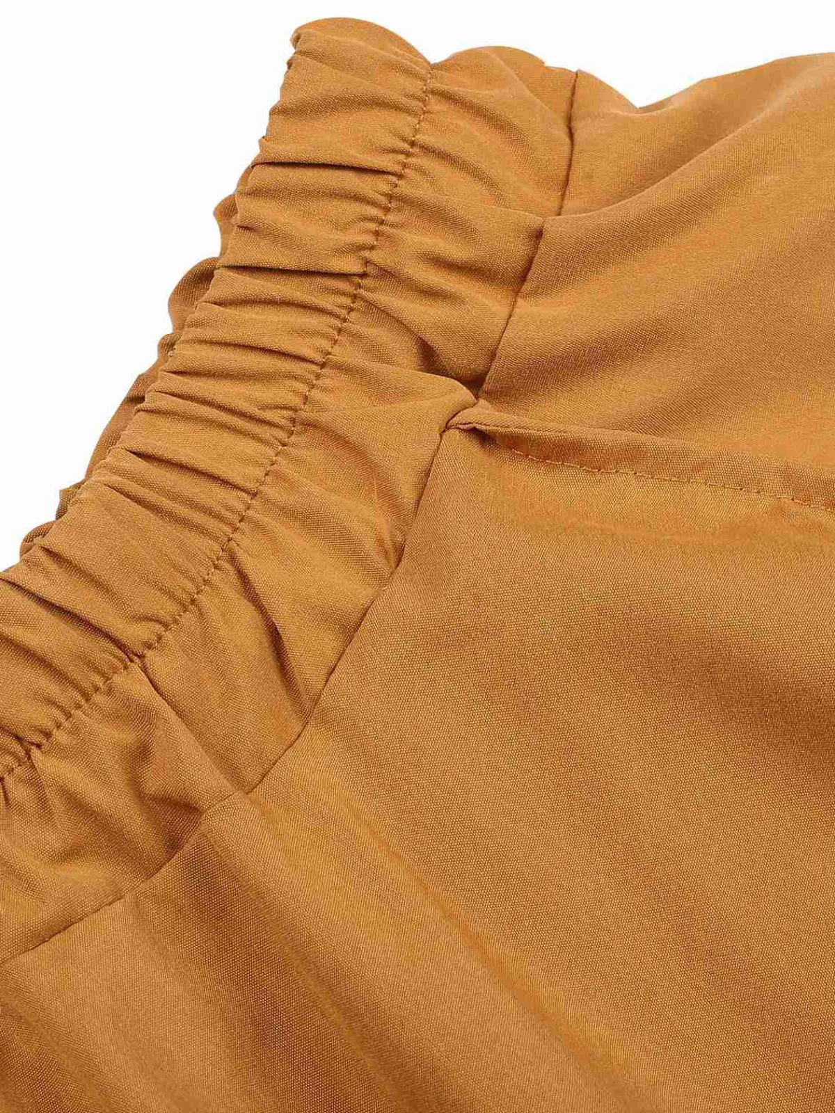 Best Retro Stage 1960s Solid Drawstring Waist Skirt Medium Yellow