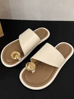 Hot Retro Stage Metal Thumb-Toe Beach Sandals