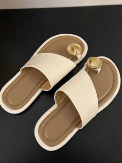Hot Retro Stage Metal Thumb-Toe Beach Sandals