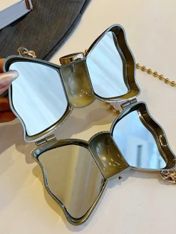 Best Retro Stage Metallic Bow Beaded Chain Bag