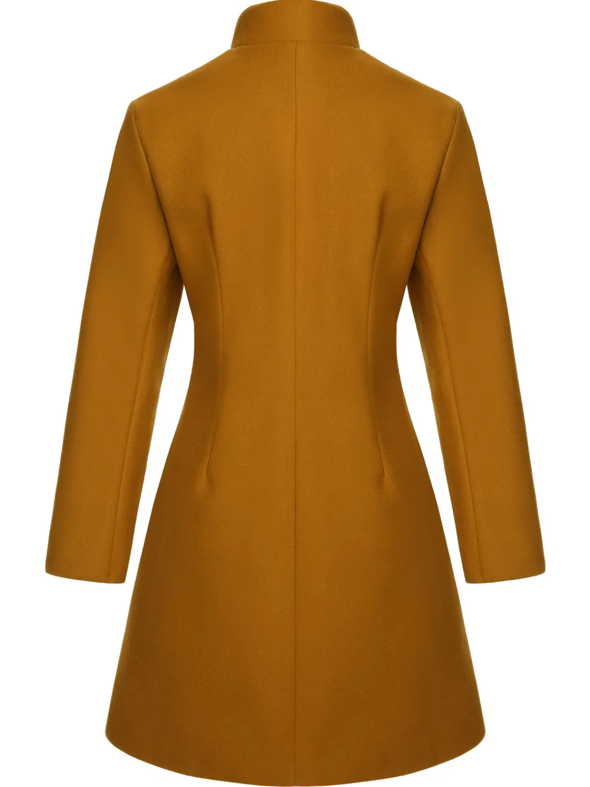 Discount Retro Stage 1940s Lapel Solid Wool Coat Midium Yellow