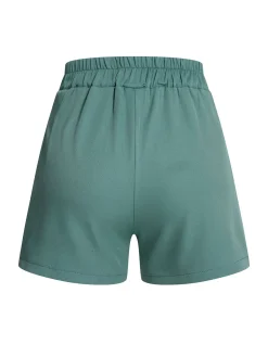 Fashion Retro Stage Mint 1950s Solid Pleating Decorative Pocket Shorts Green