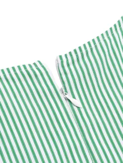 Best Retro Stage Mint 1950s Striped V-Neck Dress Green