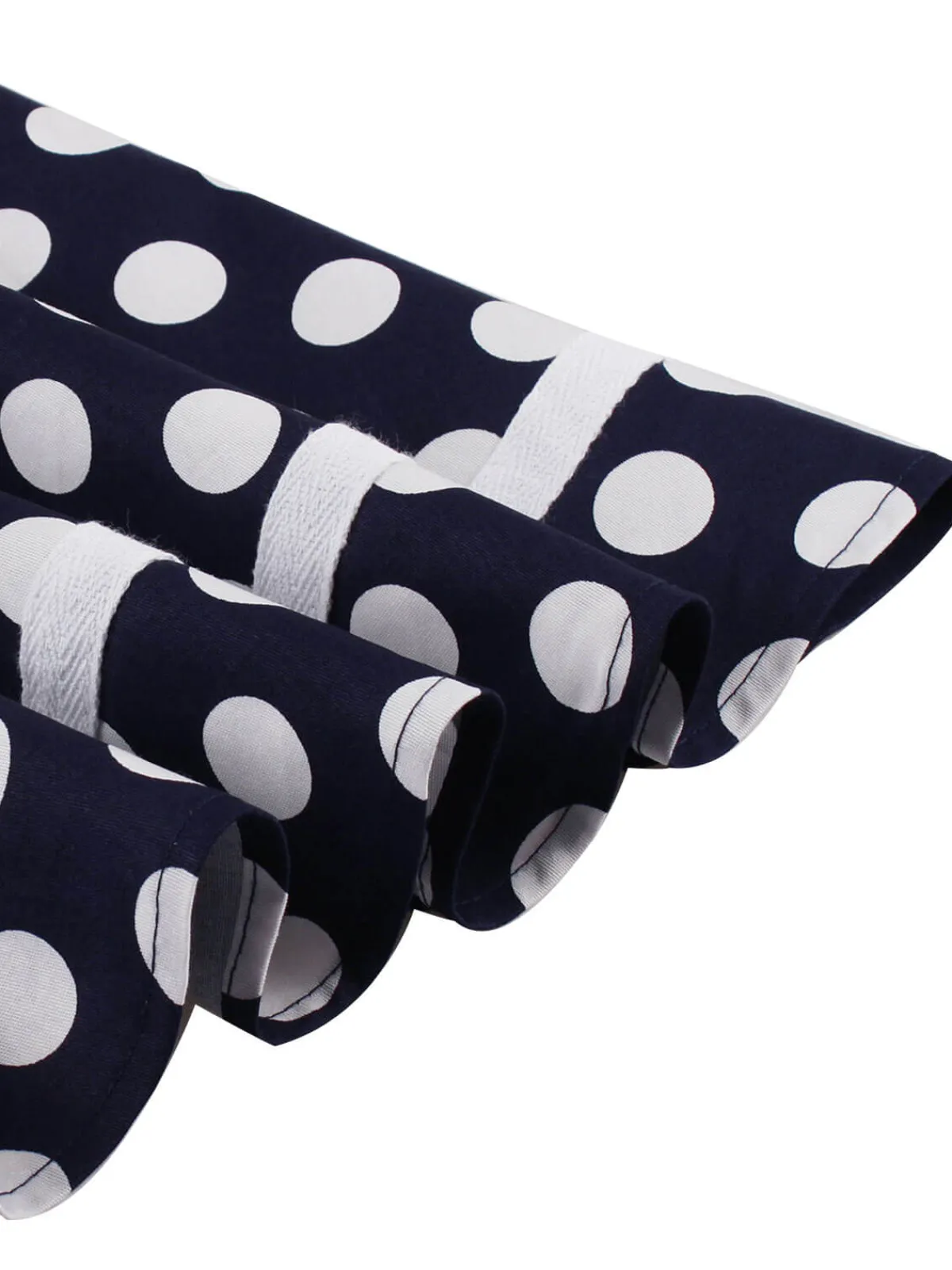 Clearance Retro Stage 1950s Polka Dots Lapel Dress Navy Blue