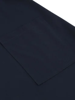 Fashion Retro Stage 1950s Solid Belt Swing Dress Navy Blue