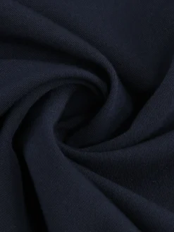 Fashion Retro Stage 1950s Solid Belt Swing Dress Navy Blue