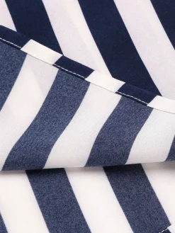 Discount Retro Stage Navy 1950s Stripes Sailor Romper & Skirt Navy Blue