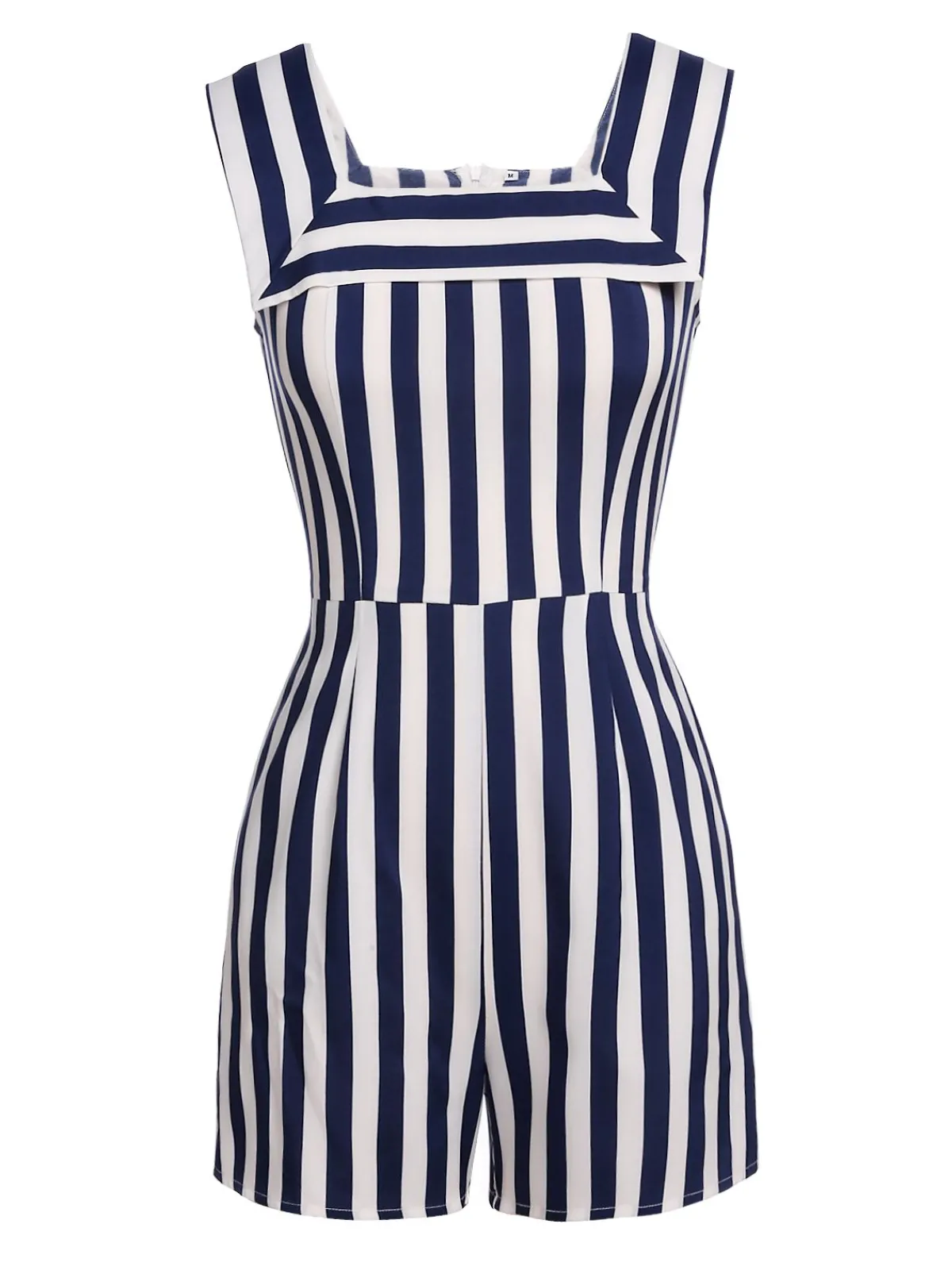 Discount Retro Stage Navy 1950s Stripes Sailor Romper & Skirt Navy Blue