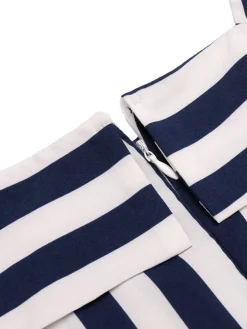 Discount Retro Stage Navy 1950s Stripes Sailor Romper & Skirt Navy Blue