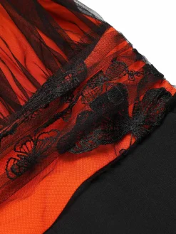 Sale Retro Stage 1930s Butterfly V-Neck Patchwork Jumpsuit Orange
