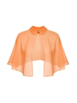 Hot Retro Stage 1950s Cape Patchwork Swing Dress Orange