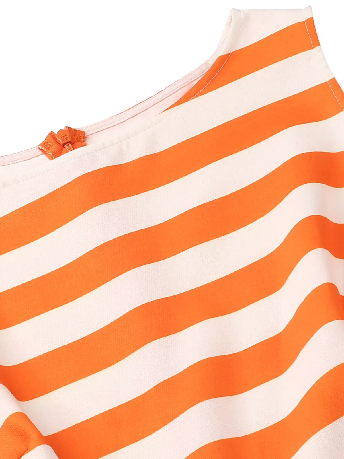Online Retro Stage 1960s Drop Waist Stripe Dress Orange