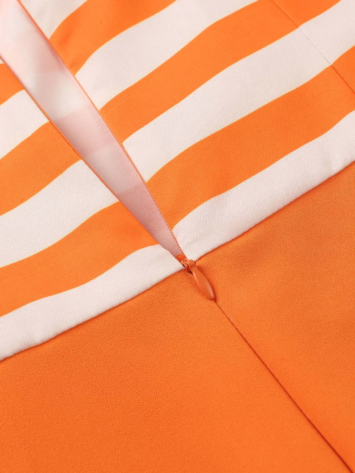 Online Retro Stage 1960s Drop Waist Stripe Dress Orange