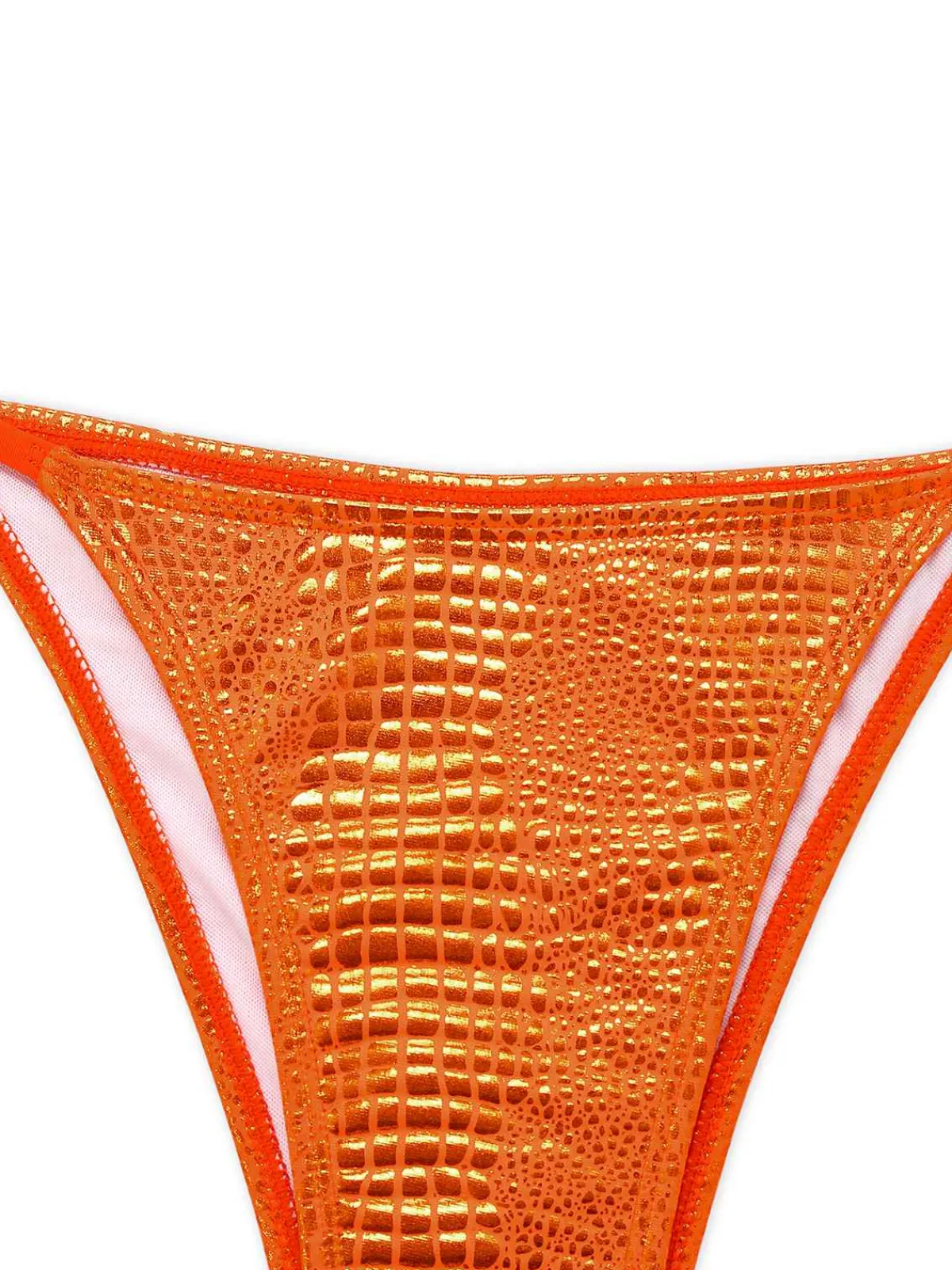 Online Retro Stage 1960s Gilded Snakeskin Halter Bikini Set Orange