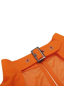 New Retro Stage 1950s Halloween Pumpkin Swing Dress Orange