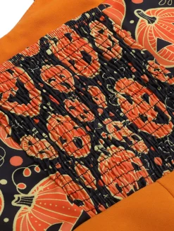 Hot Retro Stage 1950s Halloween Pumpkin Halter Romper Orange