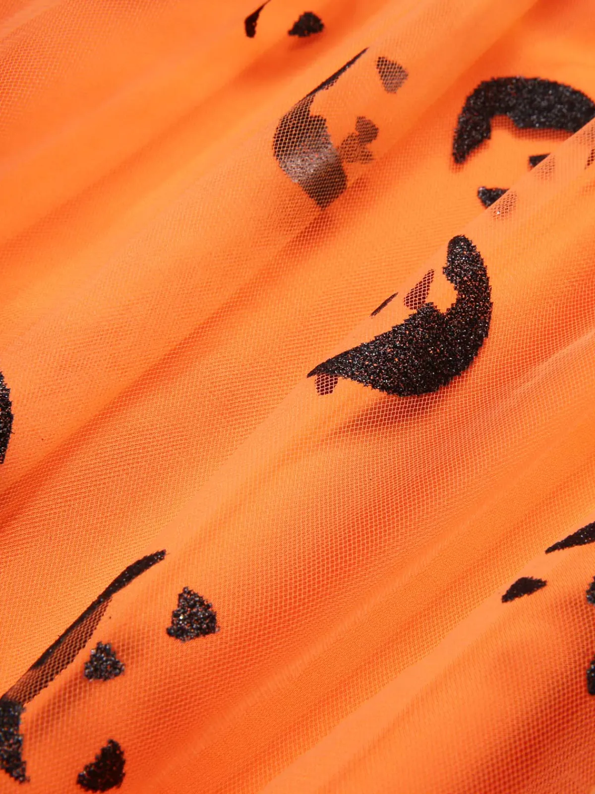 Outlet Retro Stage 1940s Halloween Smiley Face Mesh Suspender Skirt Orange
