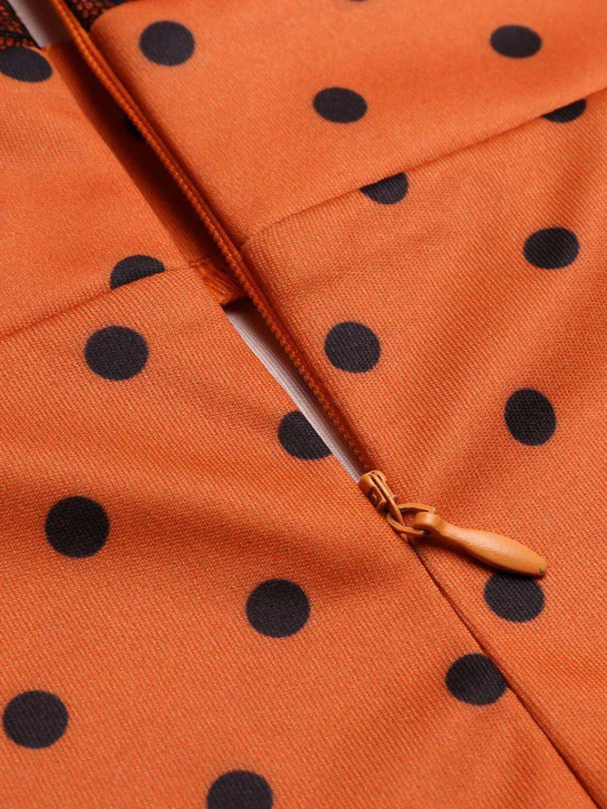Best Retro Stage 1960s Illusion Bodycon Dress Orange